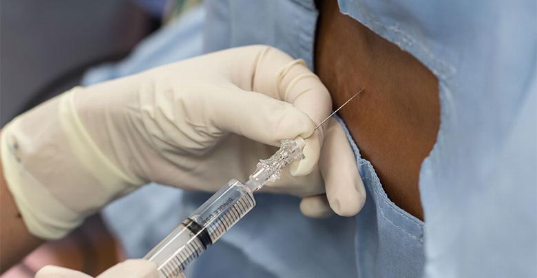 Epidural injection to spine